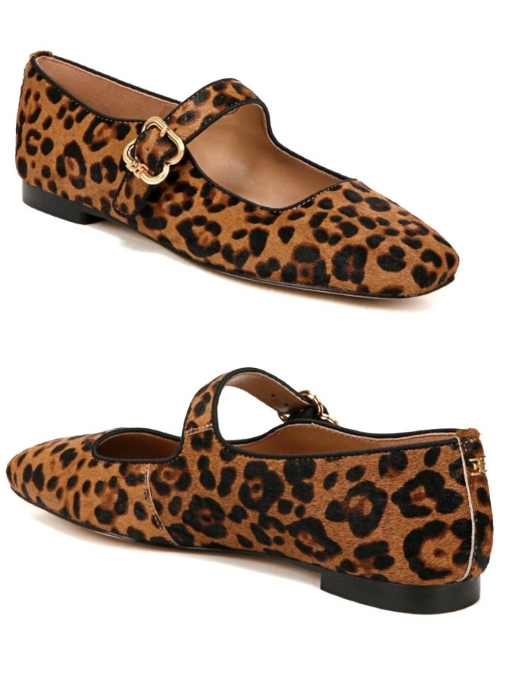 Sam Edelman Michaela Leopard Print Mary Jane Flats Size 8M With Buckle Strap